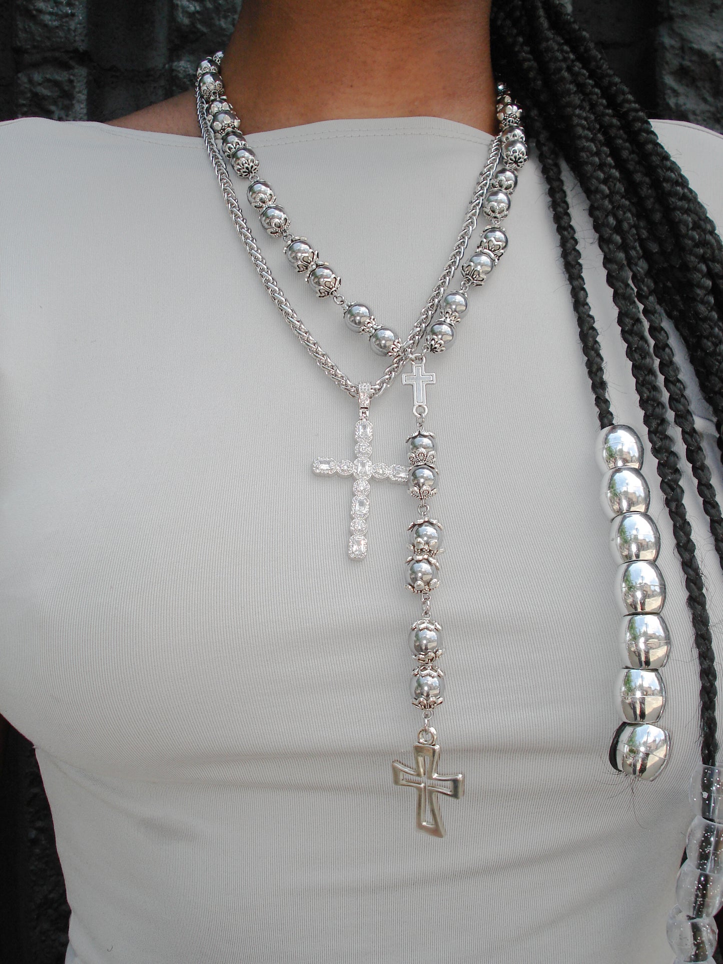 Icy Girl Cross Necklace